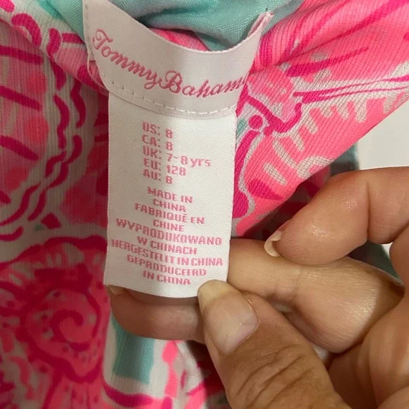 Tommy Bahama Pink and Blue Kids Casual Dress - Picture 3 of 6